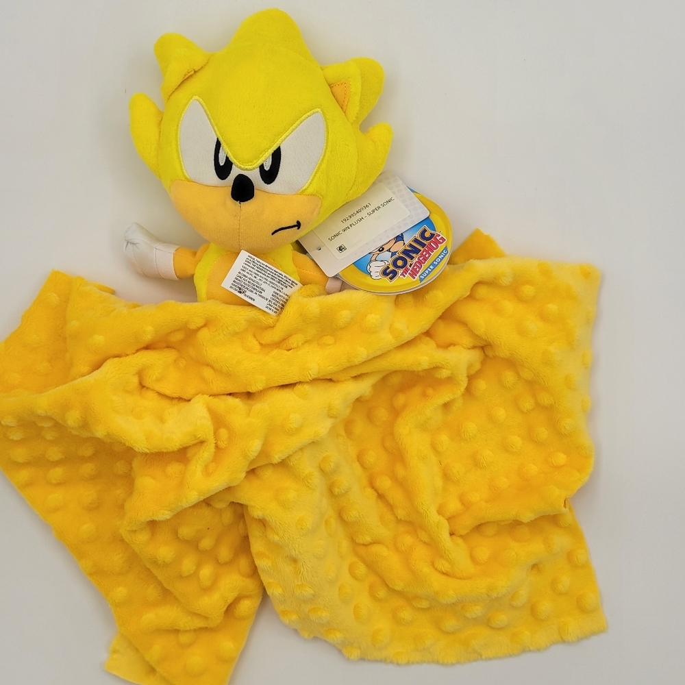 Lovey Super Sonic the Hedgehog Plush Security Blanket Print, kids Lovey